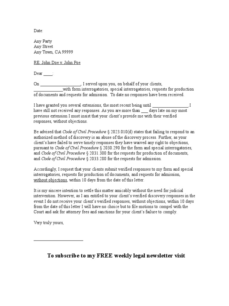 Sample meet and confer letter for california pdf