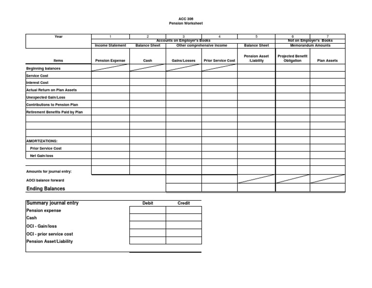 Pension Worksheet