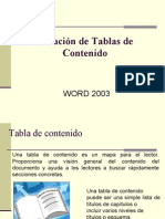 Creacion de Tablas de Contenido en Word