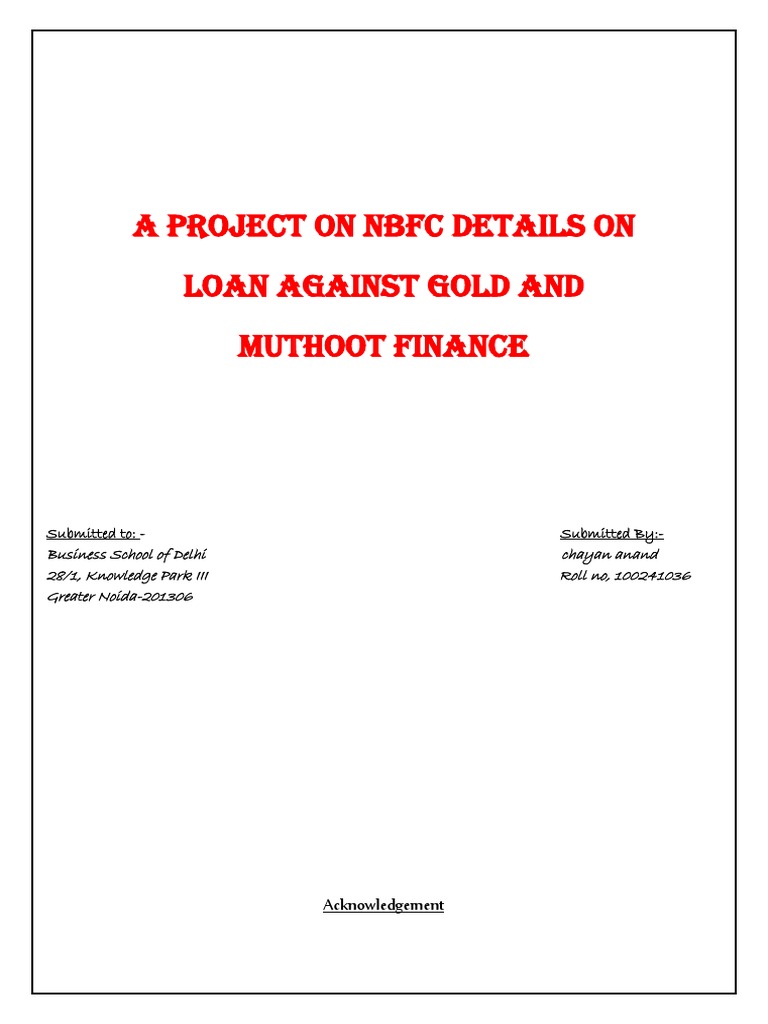 research report on muthoot finance