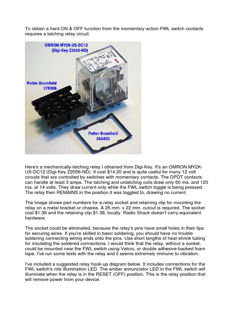 Latching Relay for Momentary Contact Switches Relay Switch