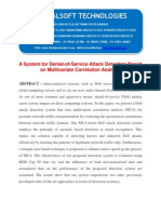 IEEE 2014 JAVA/DOTNET NETWORK SECURITY PROJECT A System for Denial-Of-Service Attack Detection Based on Multivariate Correlation Analysis