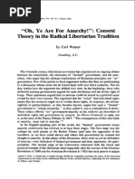 Oh, Ye Are for Anarchy! - Consent Theory in the Radical Libertarian Tradition