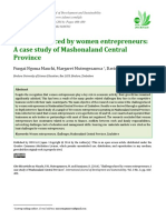 Challenges Faced by Women Entrepreneurs A Case Study of Mashonaland Central Province