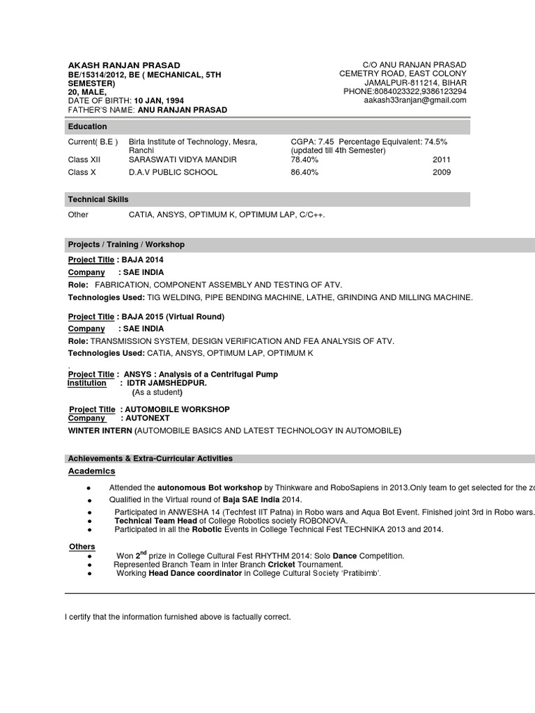 Akash Ranjan Resume | PDF | Science Technology Engineering And ...