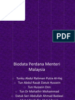 Biodata Perdana Menteri Malaysia