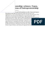 Entrepreneurship: Ortance, Types, and Functions of Entrepreneurship