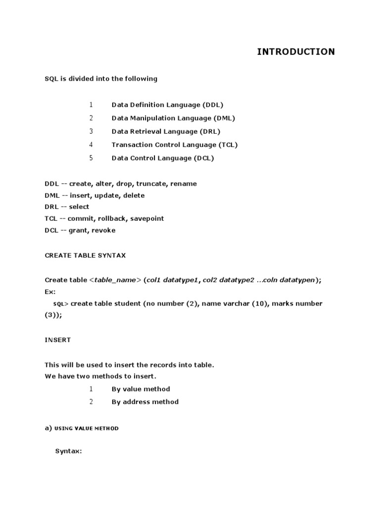 Best SQL - PLSQL Material | PDF
