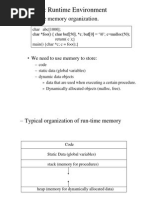 Chapter 7: Runtime Environment: - Run Time Memory Organization