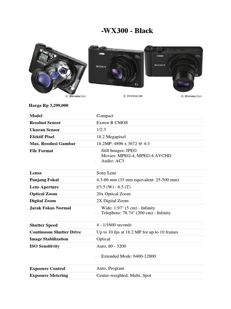 Sony Cybershot DSC-WX300 Overview | PDF