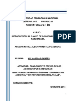 Tema: "Fomentar Información Sobre Contaminación Ambiental Y Sus Repercusiones en La Salud"