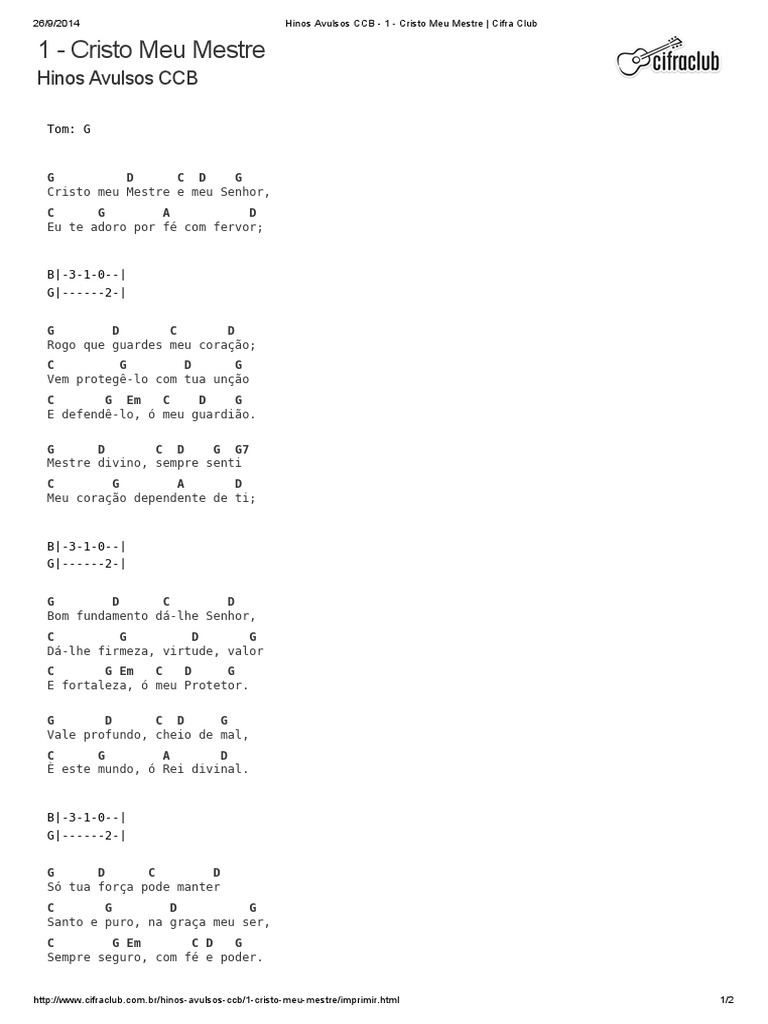 Hinos Avulsos CCB 1 Cristo Meu Mestre _ Cifra Club.pdf