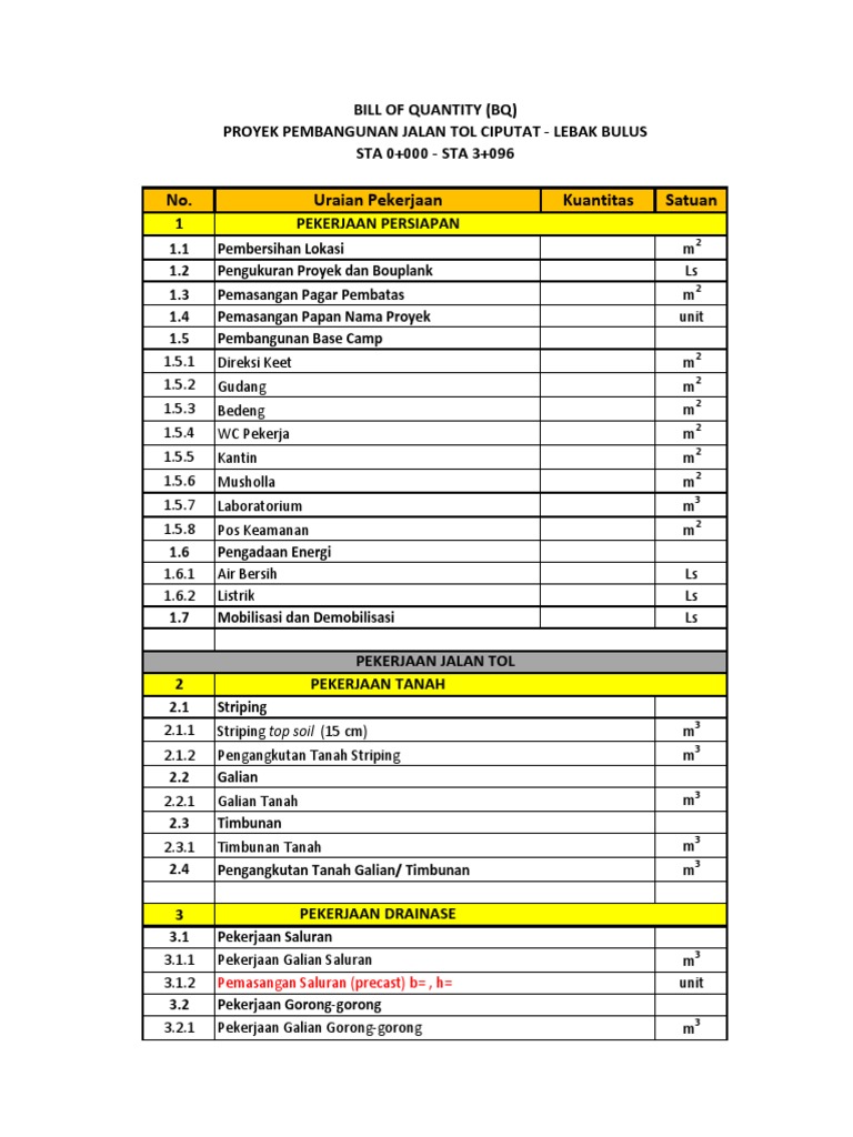 Contoh BQ | PDF