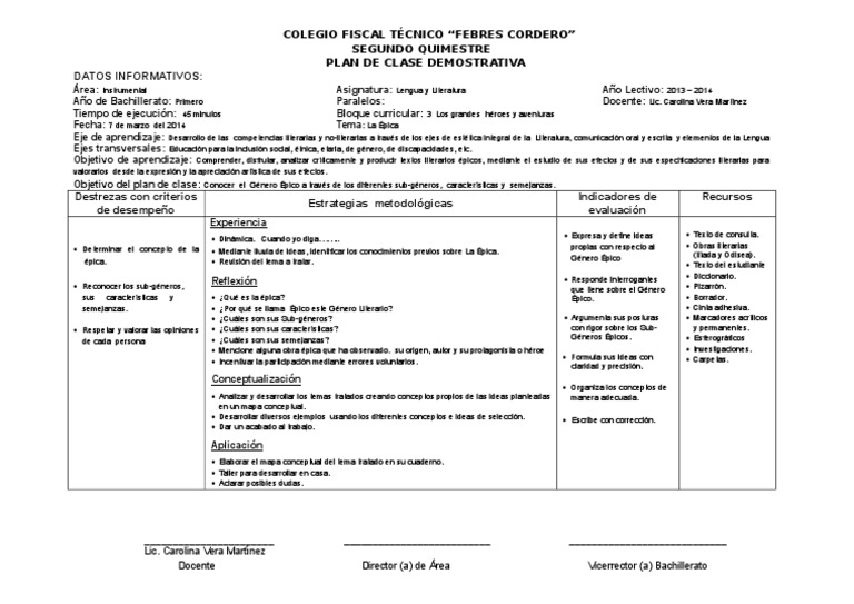 Plan de Clase Demostrativa | PDF