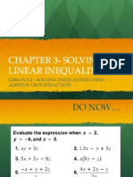 Lesson 3.2 - Solving Inequalities Using Addition or Subtraction