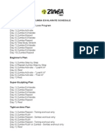 Zumba Exhilarate Schedule PDF