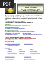 Download Mental Health Bulletin No 233 December 21st 2009 by Health Library SN24477535 doc pdf
