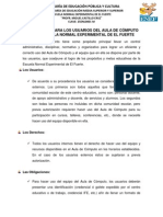 Reglamento para Los Usuarios Del Aula de Cómputo de La Enef