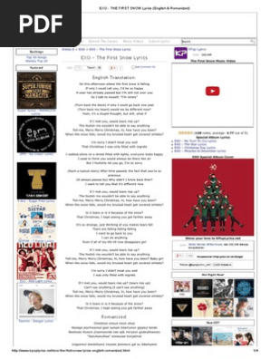 Exo The First Snow Lyrics English Romanized Pdf Musicians Artists