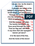 National Anthem with flag background 