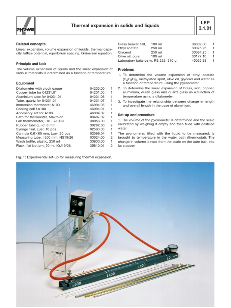 Thermal Expansion in Solids and Liquids | PDF | Thermal Expansion | Solid