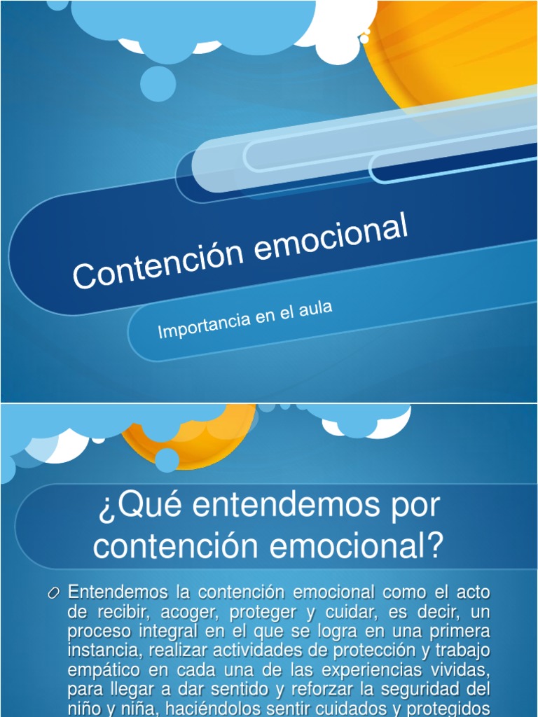 Contención Emocional PDF Autoestima Las emociones