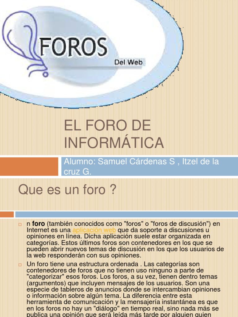 Introducción a los Foros de Informática | PDF | Foro de Internet ...