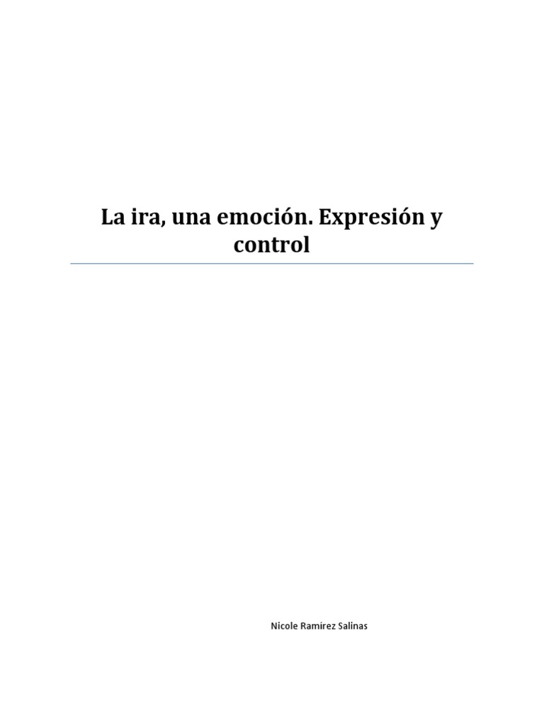Control y expresión de la ira | PDF | Ira | Las emociones