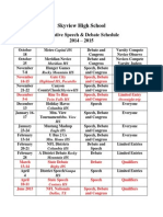 Tournament Schedule 2014-15