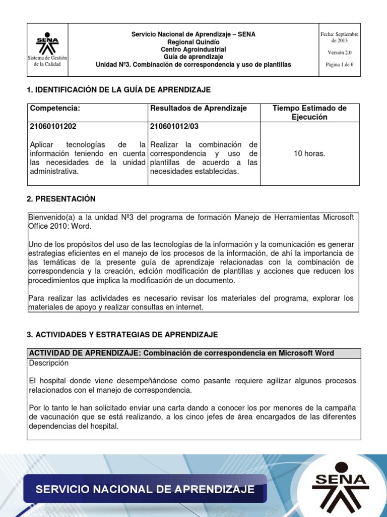 Guia de Aprendizaje Semana3 Word | PDF | Microsoft | Microsoft Word