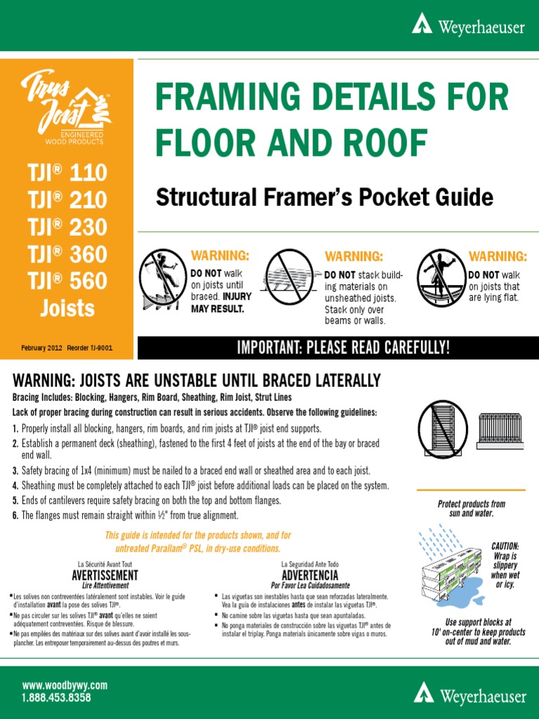 Tj 9001 Pdf Framing Construction Screw