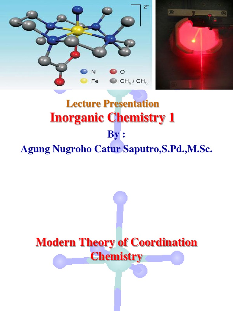 Inorganic Chemistry 1 - Lesson 14 15 Modern Theory of Complex Compounds ...