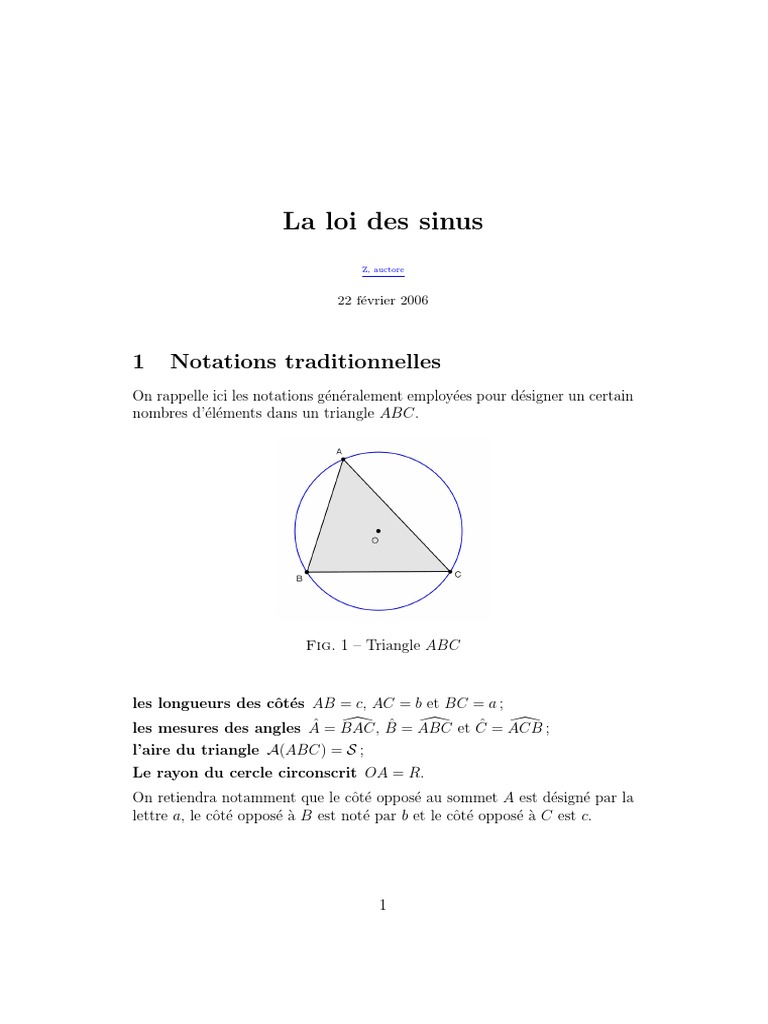 Loi Des Sinus | PDF | Triangle | Cercle