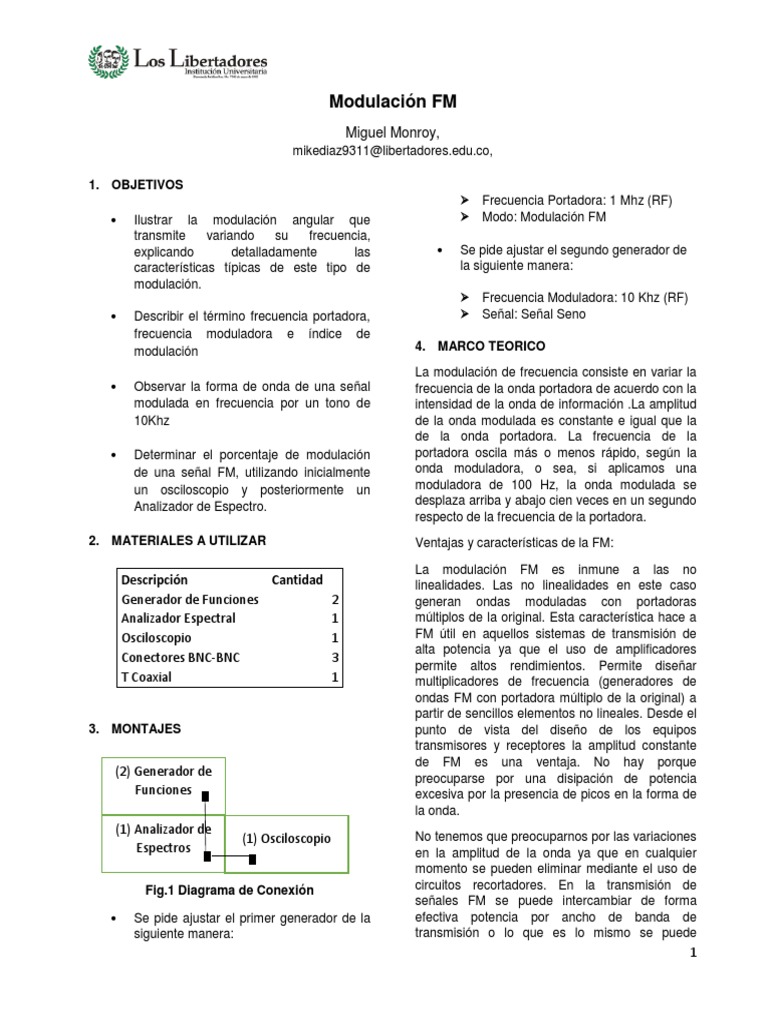 Modulacion FM | PDF | Modulación de frecuencia | Modulación