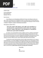 Letter to Haslam Re Article XI Section 3