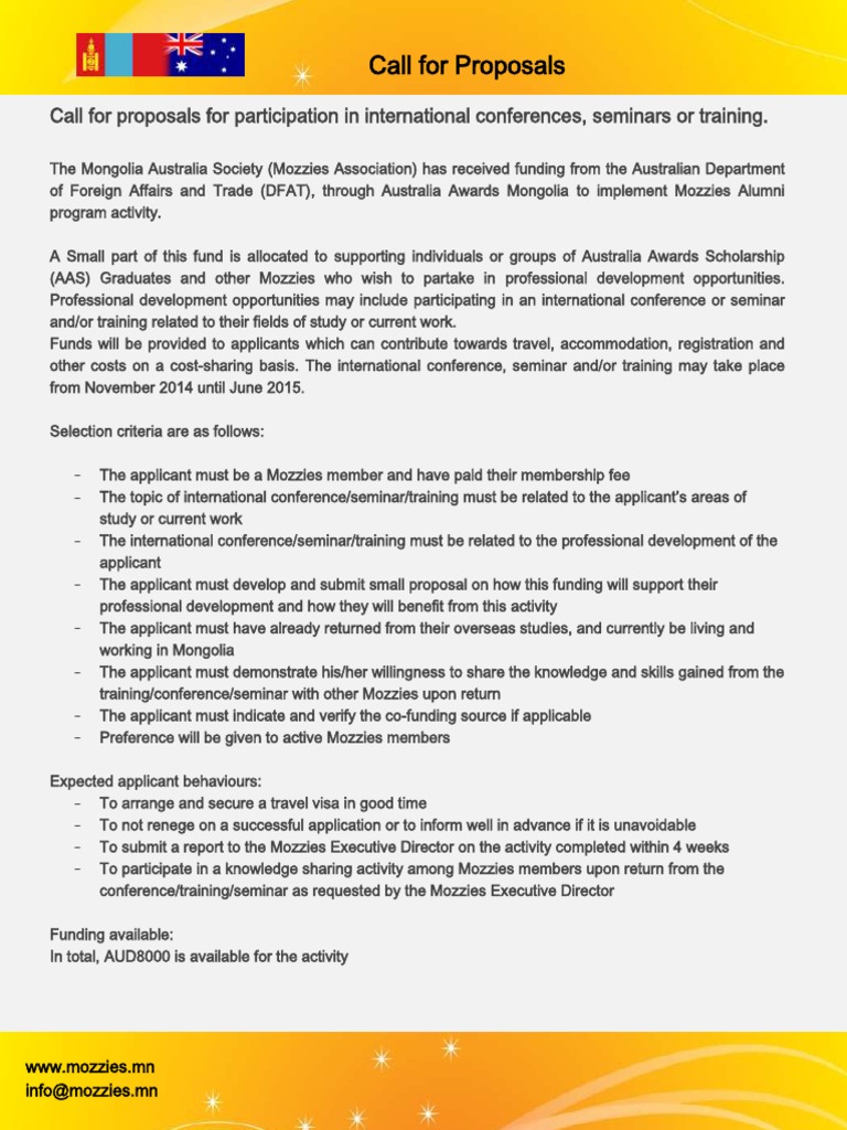 Call For Proposals | PDF | Government | Business