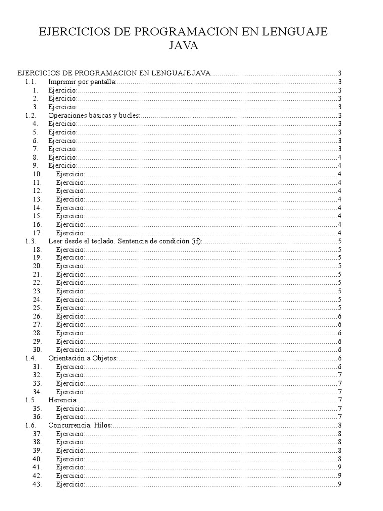 Ejercicios de Programación en Java | PDF | Hilo (Computación) | Java ...