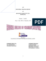 An Industrial Training Report at Biogenetic Drugs PVT - Ltd. Baddi (H.P.)