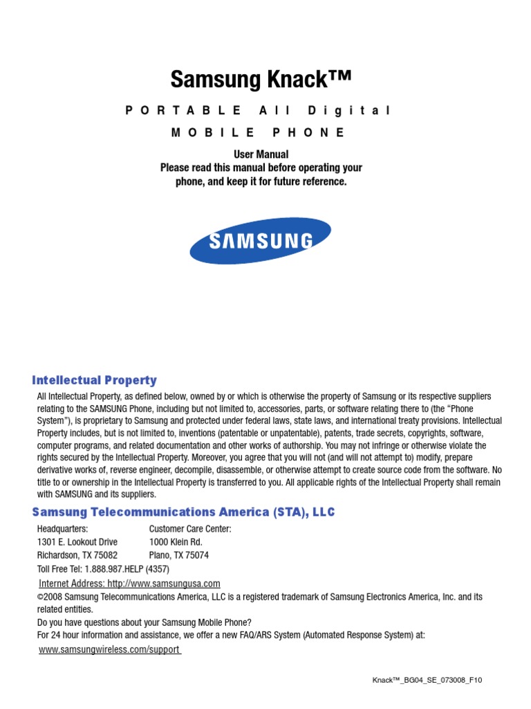 Samsung Knack U310 for Verizon Wireless | Battery Charger | Menu (Computing)