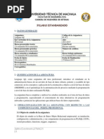 SYLLABUS ESTANDARIZADO 4GL