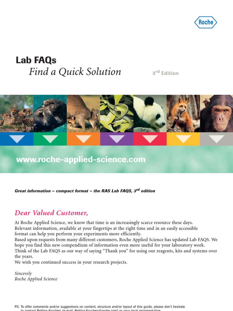 Lab FaqsRocheDiagnostic Bench Mate PDF Agarose Gel