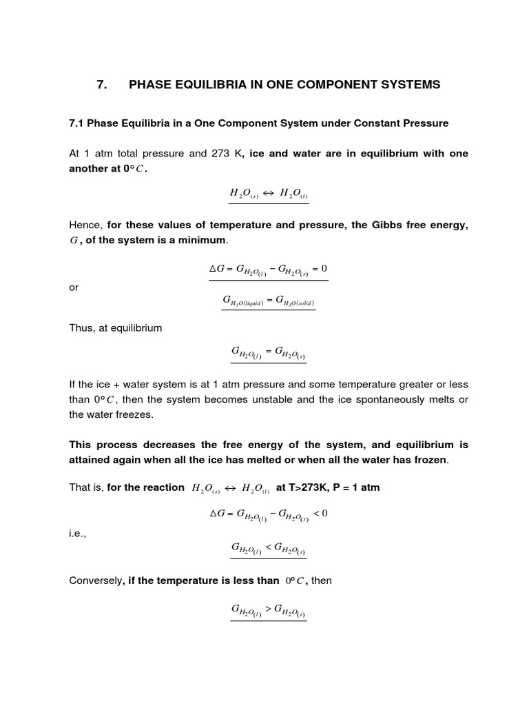 Phase Equilibria in One-Component Systems | PDF