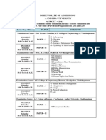 AURCET 2013 Examination Schedules 2013 18102013