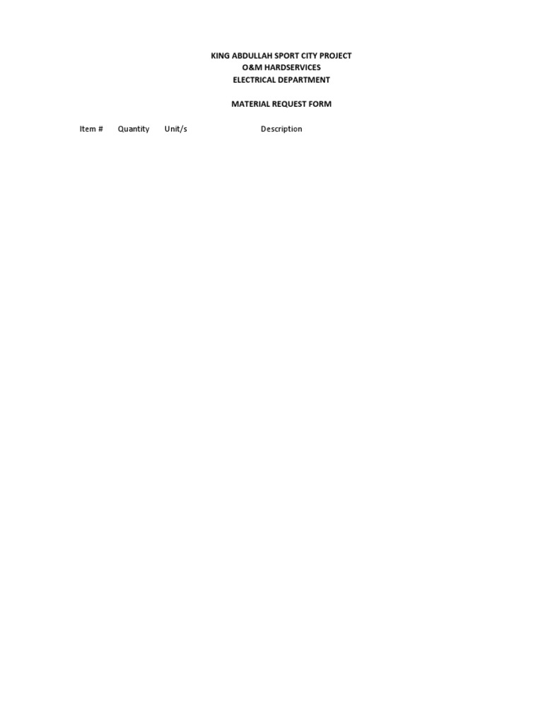 Material Request Form | PDF