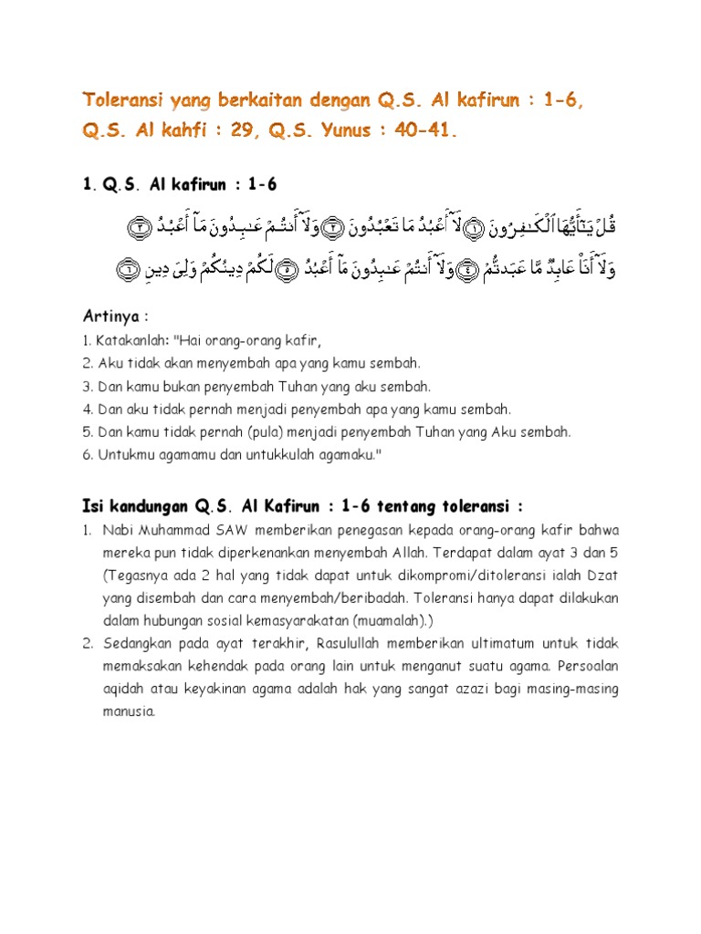 Download 65+ Contoh Surat Al Kafirun Untukmu Agamamu Terbaru Gratis