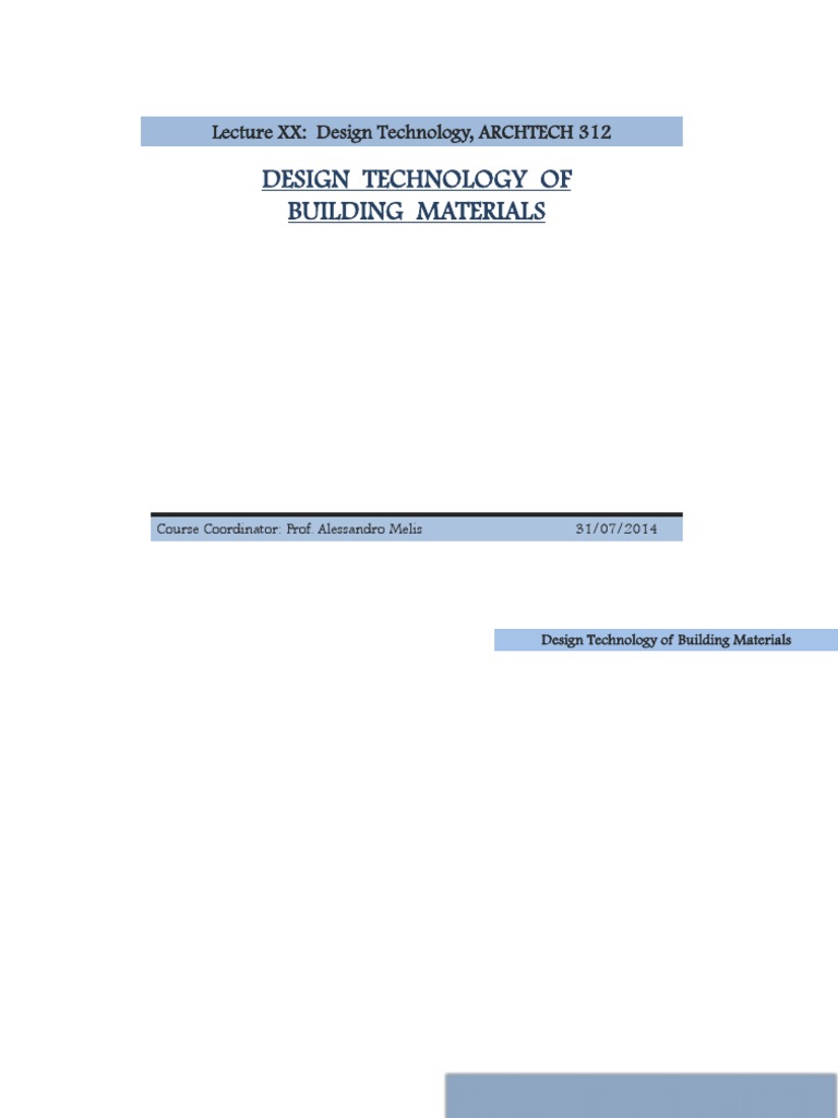 Building Materials Design Technology | PDF | Deformation (Engineering ...