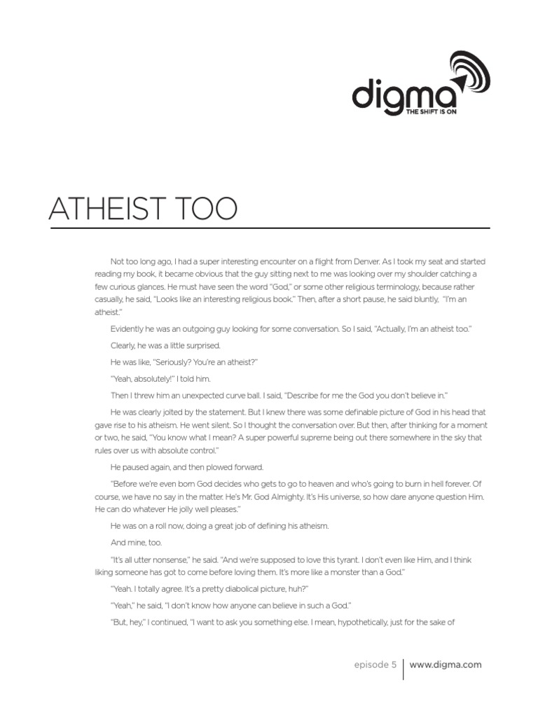 Atheism and the True Nature of God | PDF | Atheism | God