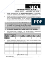 Fire Extinguisher Monthly Check Sheet - User Department: Fire Safety Technical Guide