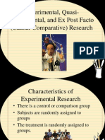 Experimental and Quasi Experimental and Ex Post Facto Research Design