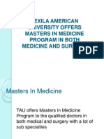 Texila American University Offers Masters in Medicine Program in Both Medicine and Surgery